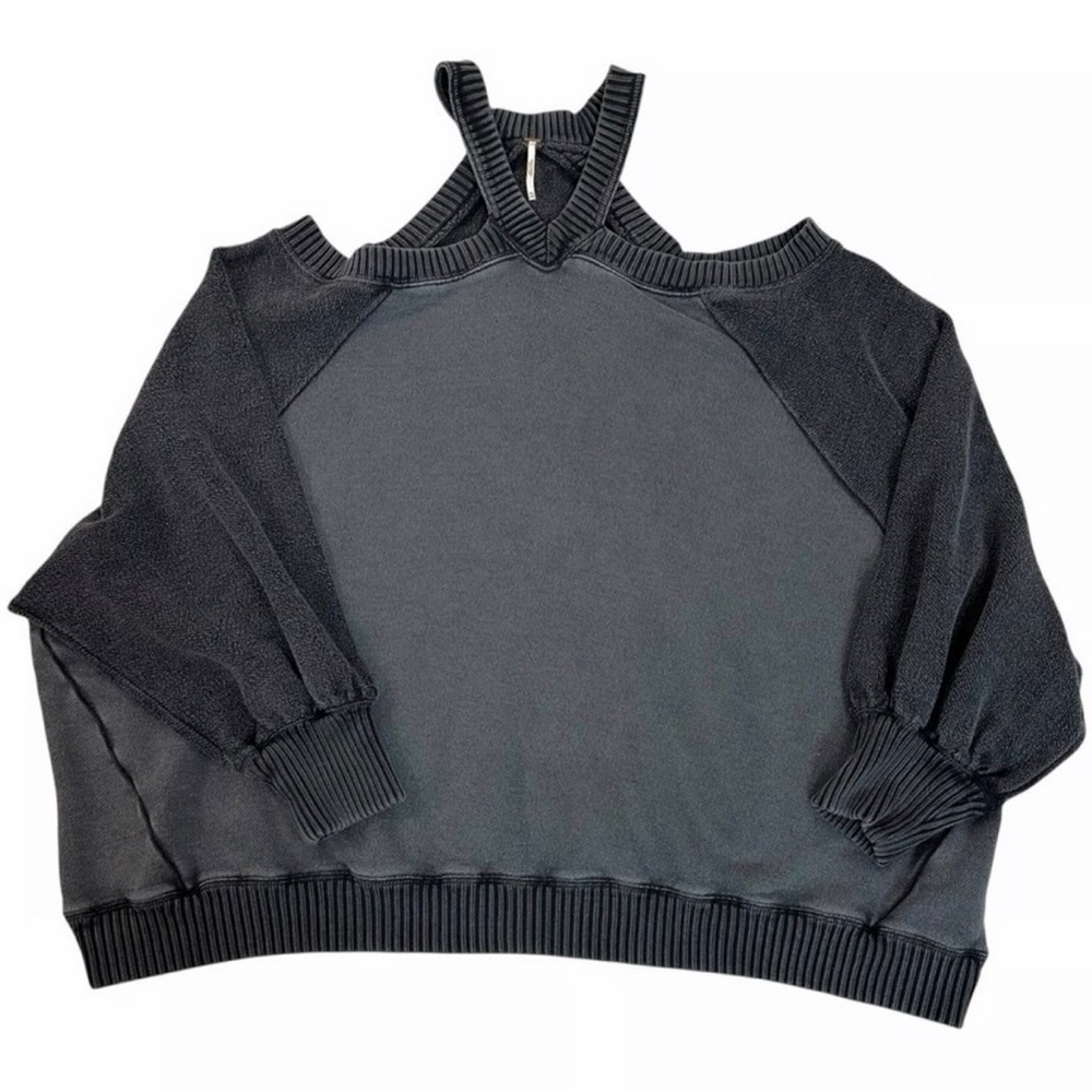Free People Black Off-the-Shoulder Sweater